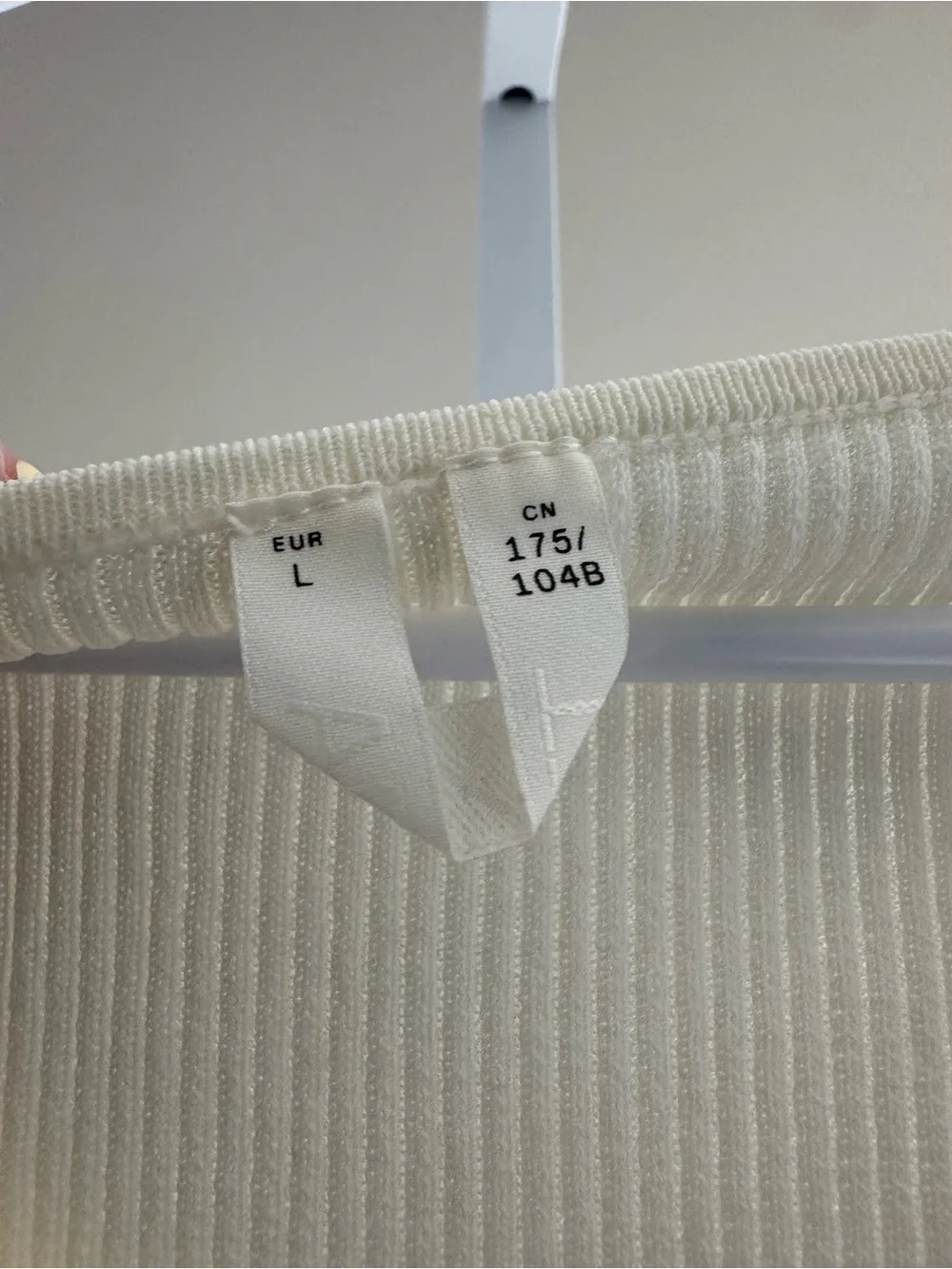 Arket Cream Ribbed Long-Sleeve Top with Keyhole Bow - Picture 4 of 8